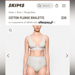 Skims cotton plunge bralette
